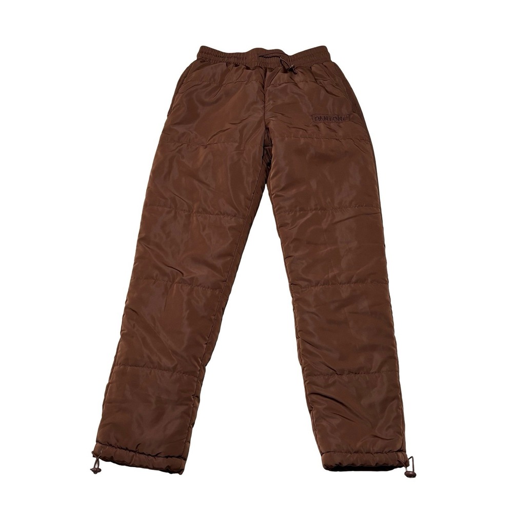 Pantone x Forever 21 Exclusive Women's Windbreaker Puffer Pants Brown Sz S 26x26